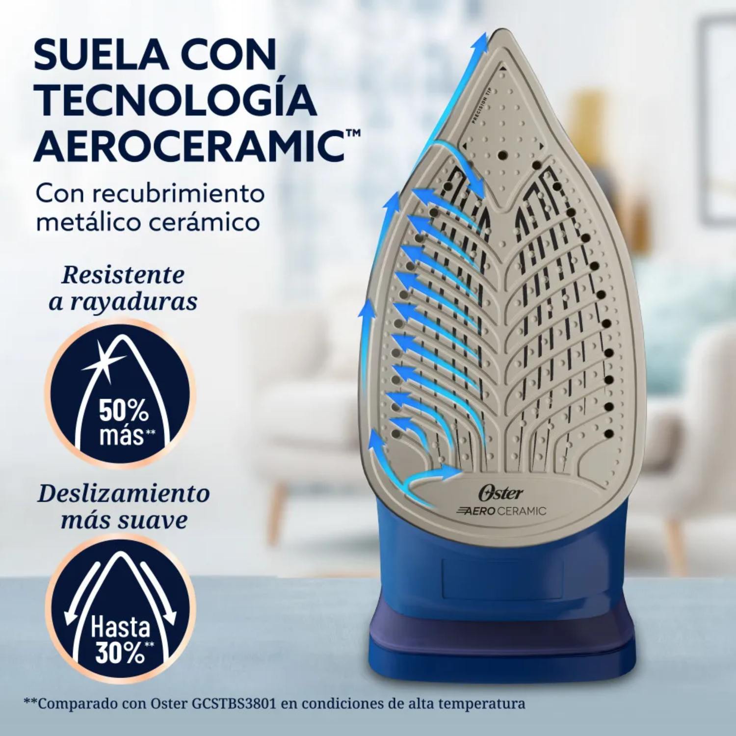 PLANCHA OSTER - AEROGLIDE AZUL GCSTAC7202 - 3