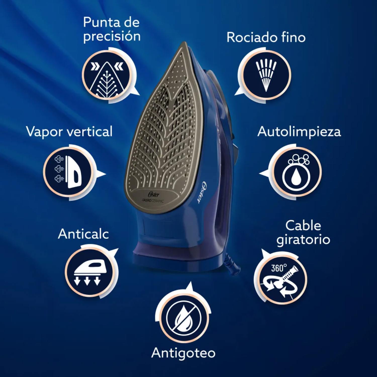 PLANCHA OSTER - AEROGLIDE AZUL GCSTAC7202 - 5