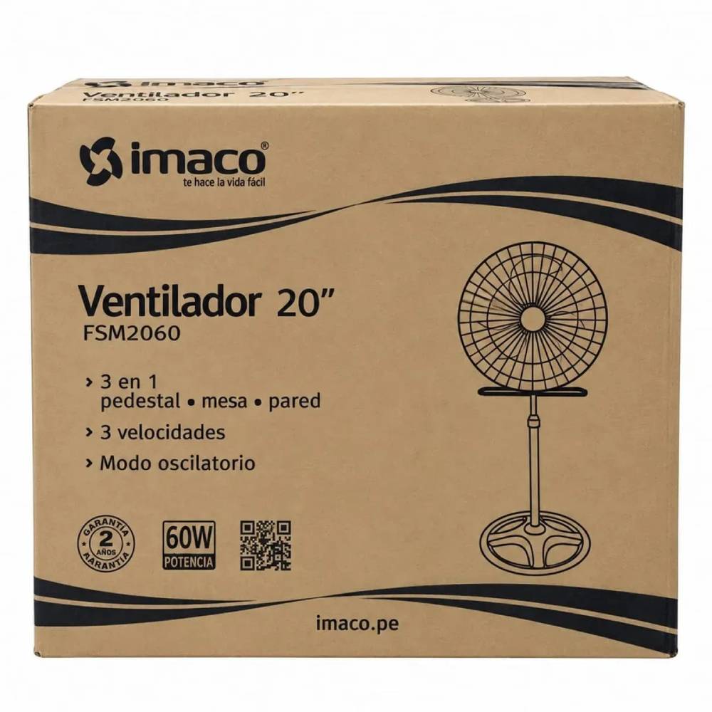 VENTILADOR IMACO FSM 2060 20' 3 EN 1 PEDESTAL MESA Y PARED - 4