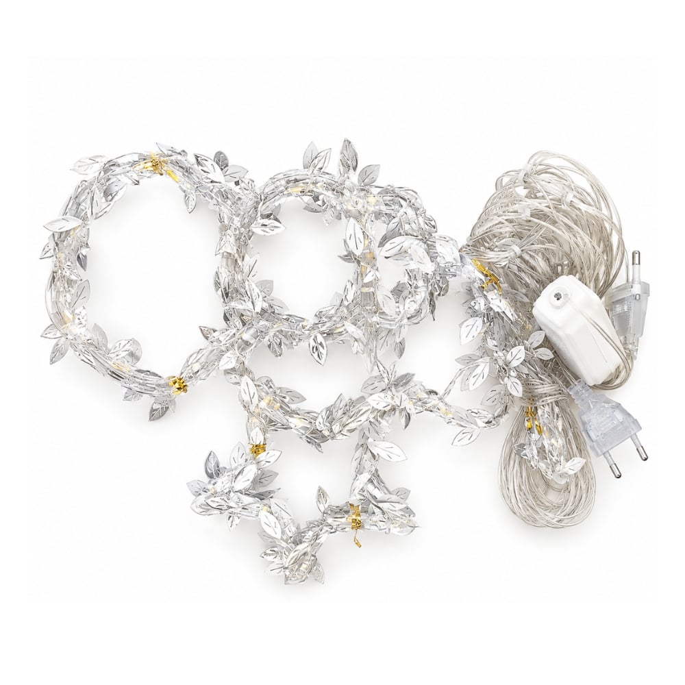 LUCES LED NAVIDEÑAS CORTINA 3 METROS – 4 HOMBRES DE NIEVE + 4 ESTRELLAS - 3