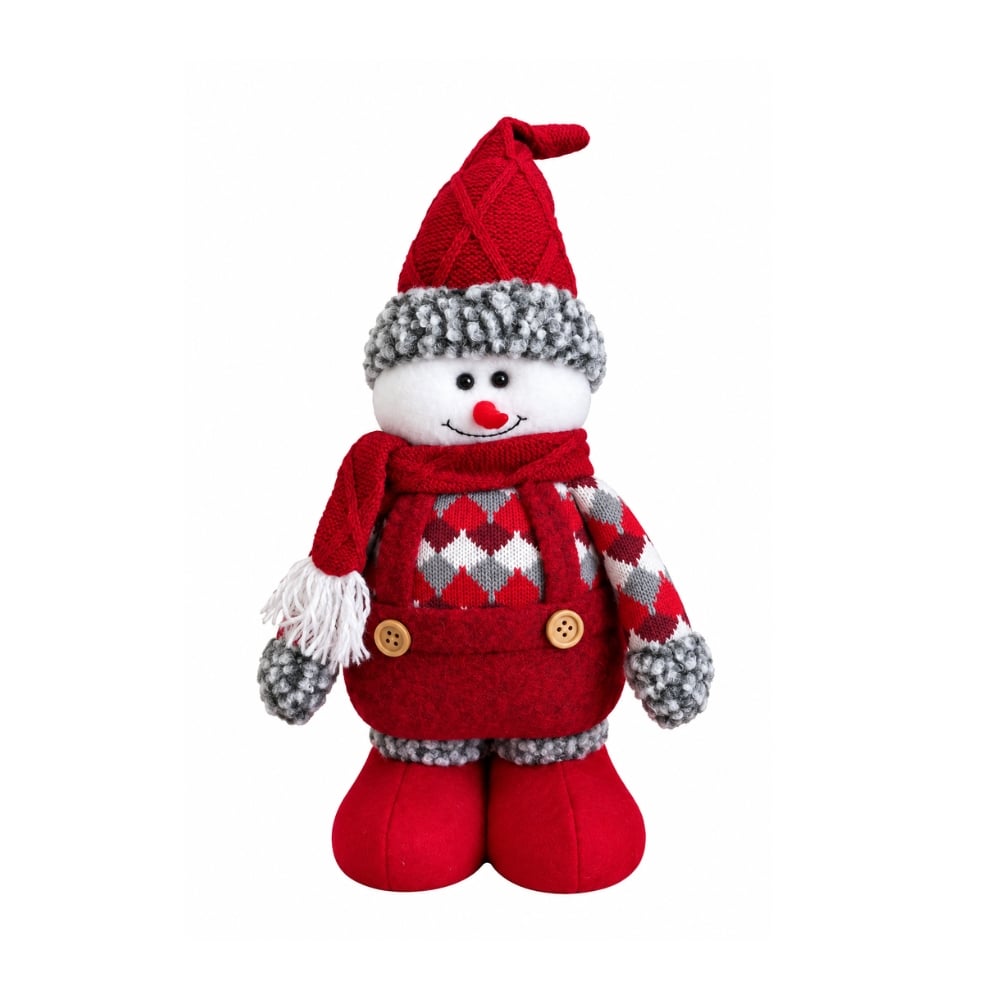 MUÑECO NAVIDEÑO PATILARGA 30-50 CM – HOMBRE DE NIEVE ROJO CLASICO - 3
