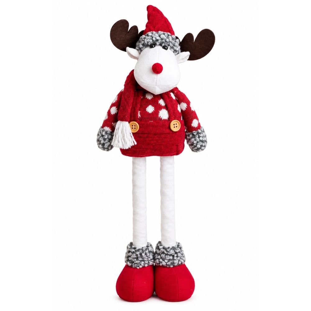 MUÑECO NAVIDEÑO PATILARGA 30-50 CM –RENO ROJO CLASICO - 1
