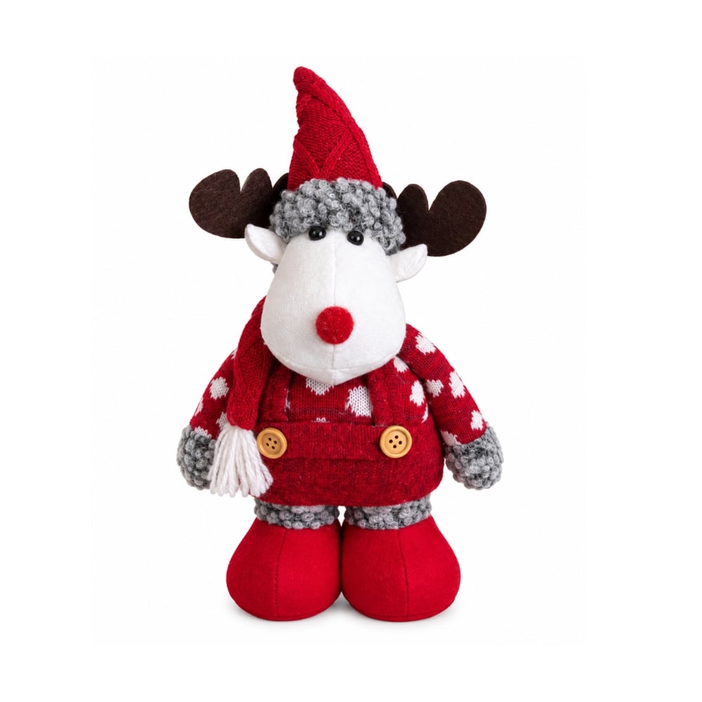 MUÑECO NAVIDEÑO PATILARGA 30-50 CM –RENO ROJO CLASICO - 3