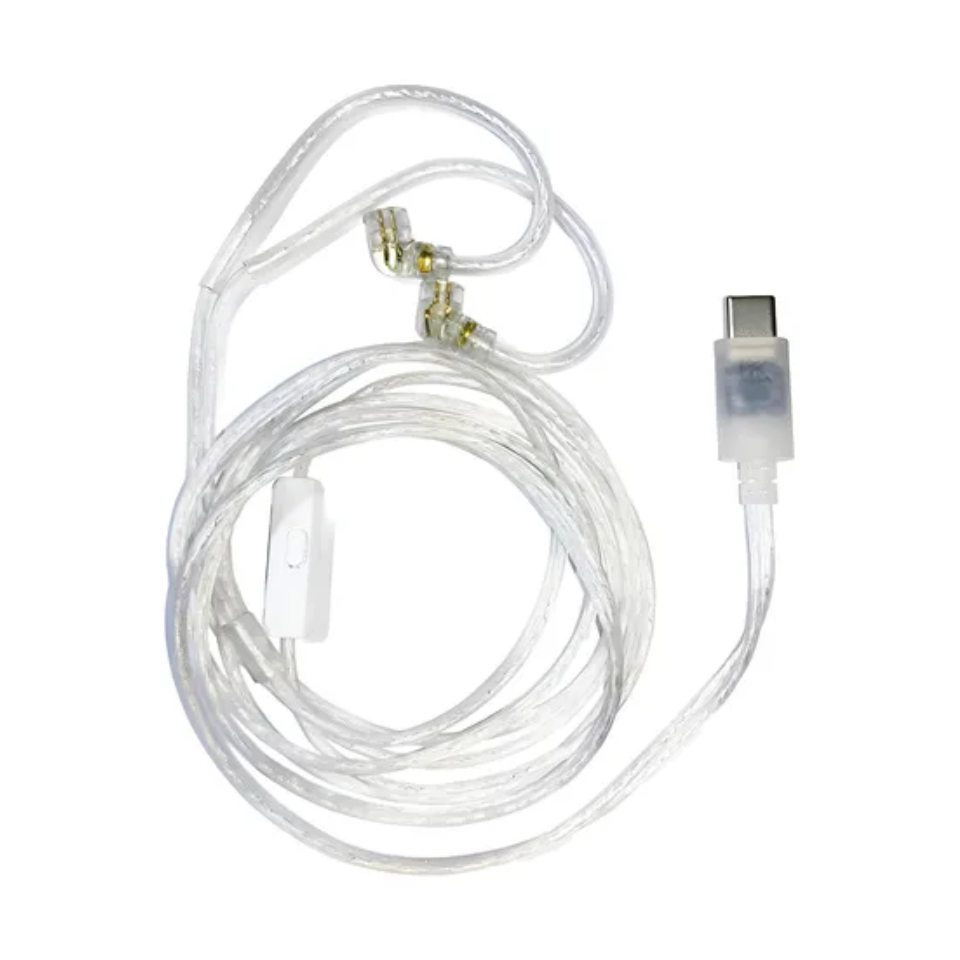 CABLE KZ PIN C, USB TIPO-C, PARA ZS10 PRO X, ZSN PRO X ETC. BLANCO - 1