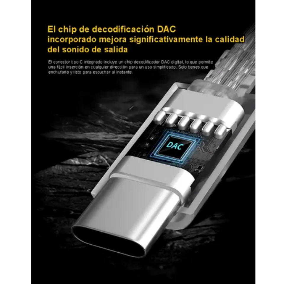 CABLE KZ PIN C, USB TIPO-C, PARA ZS10 PRO X, ZSN PRO X ETC. BLANCO - 3
