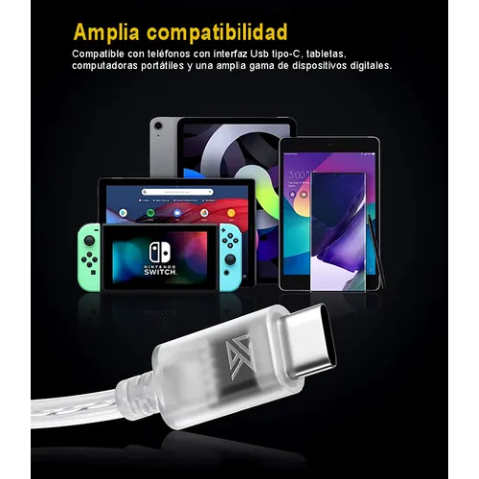 CABLE KZ PIN C, USB TIPO-C, PARA ZS10 PRO X, ZSN PRO X ETC. BLANCO - 5