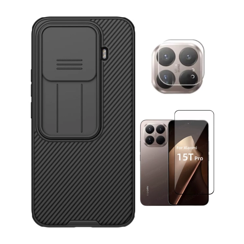 CASE XIAOMI 15T PRO NILLKIN Y VIDRIOS - 1