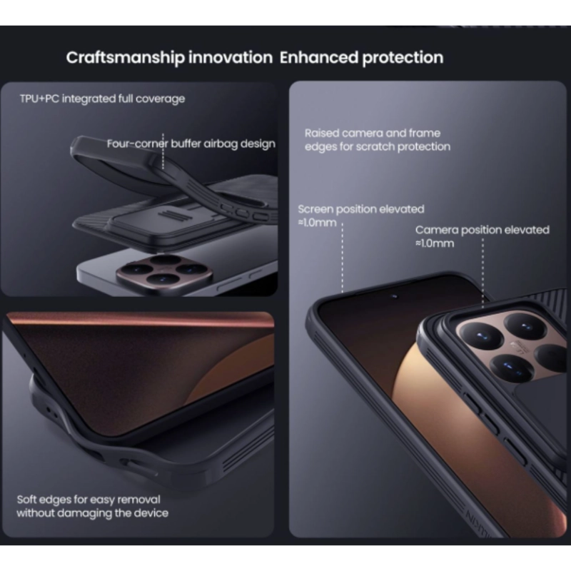 CASE XIAOMI 15T PRO NILLKIN Y VIDRIOS - 4