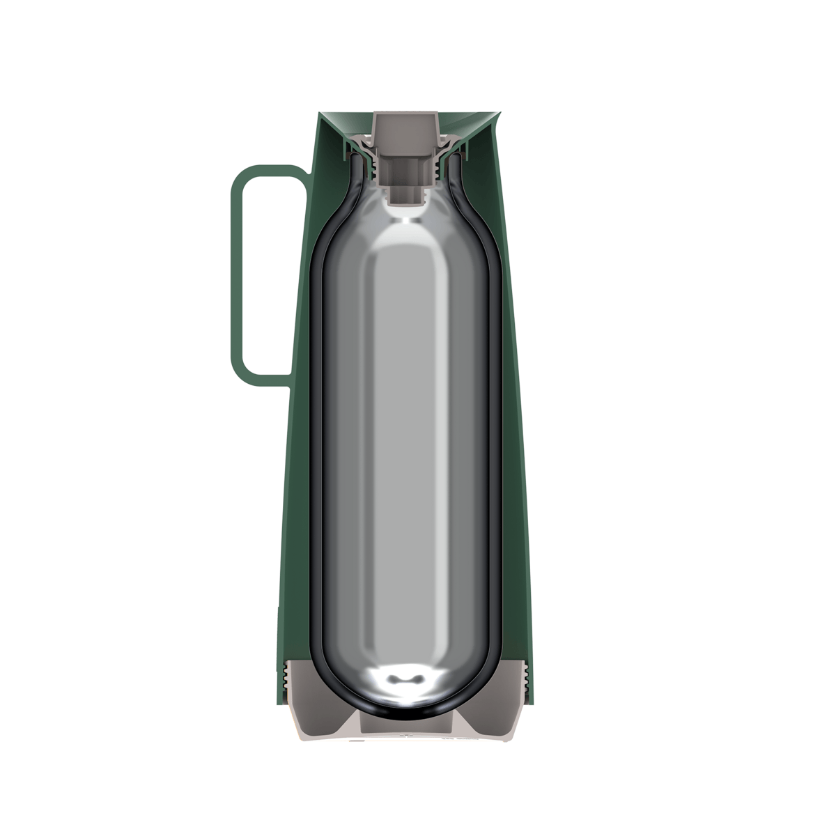 JARRA TÉRMICA TRAMONTINA EXATA EN PLÁSTICO VERDE CON AMPOLLA DE VIDRIO 1 L - 6
