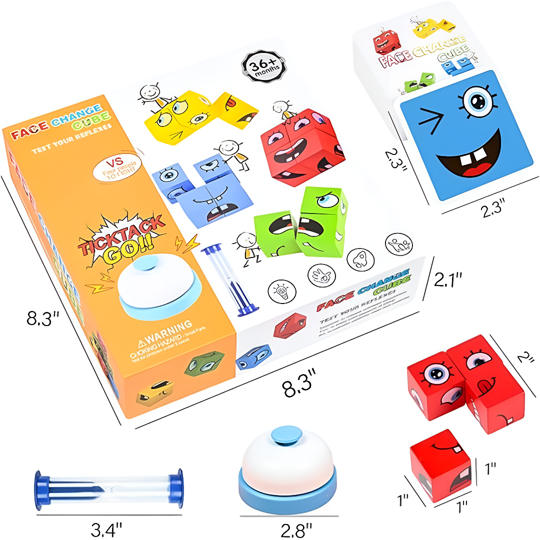 JUEGO DE CUBOS DE EXPRESIONES (CON TIMBRE Y RELOJ DE ARENA) - 1