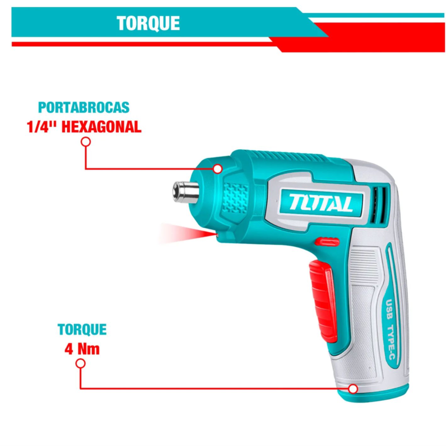 ATORNILLADOR TIPO-C HEX14 240RPM + ACCESORIOS - TSDLI0458 - 1