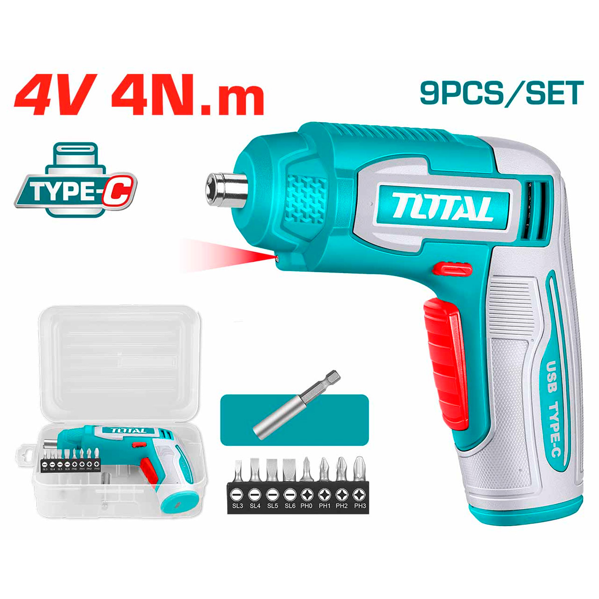 ATORNILLADOR TIPO-C HEX14 240RPM + ACCESORIOS - TSDLI0458 - 4