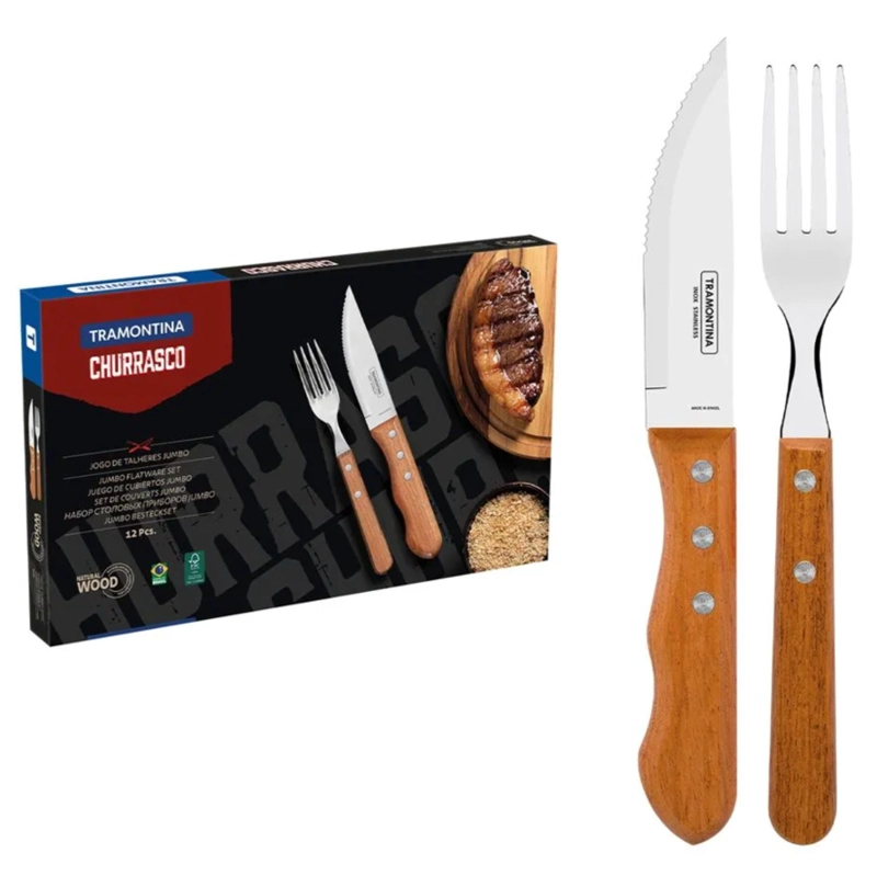JUEGO DE CUBIERTOS PARA ASADO DE ACERO INOXIDABLE DYNAMIC X 12 PIEZAS - 1