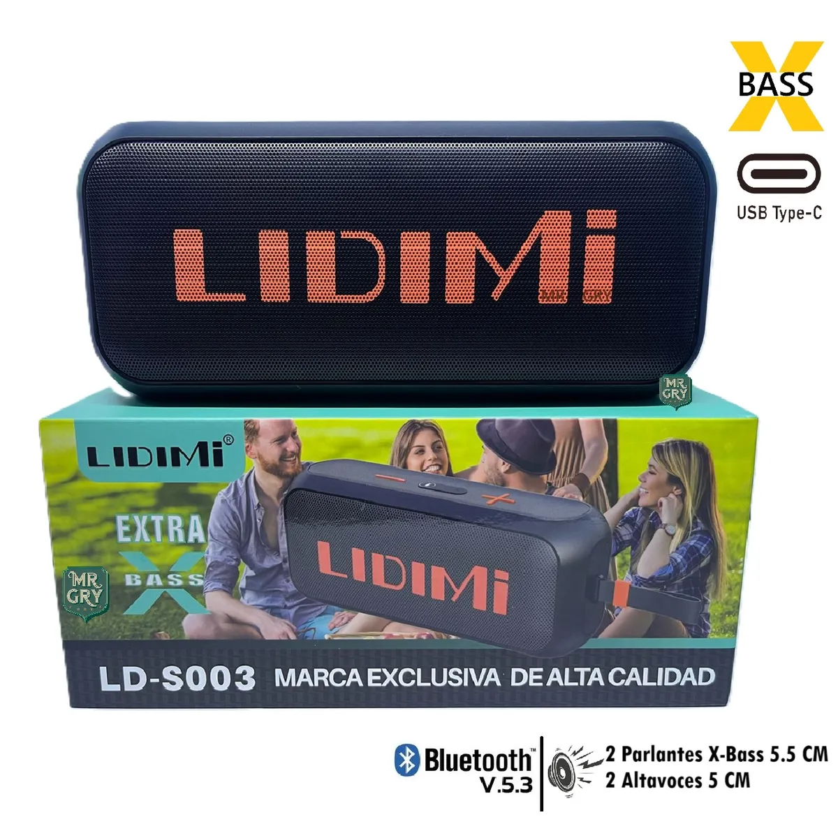 LIDIMI LD-S003 X-BASS PARLANTE PORTÁTIL NEGRO – BLUETOOTH Y DISEÑO COMPACTO - 4