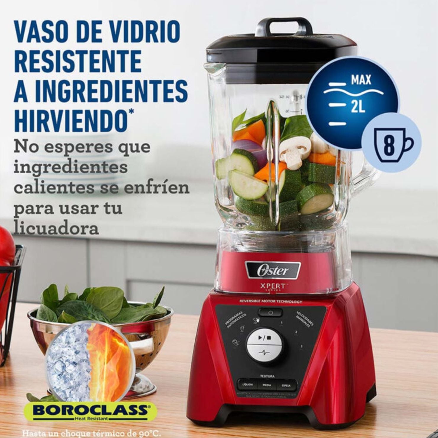LICUADORA OSTER XPERT SERIES BLST3BRPG053 ROJA CON VASO BLEND N GO - 3