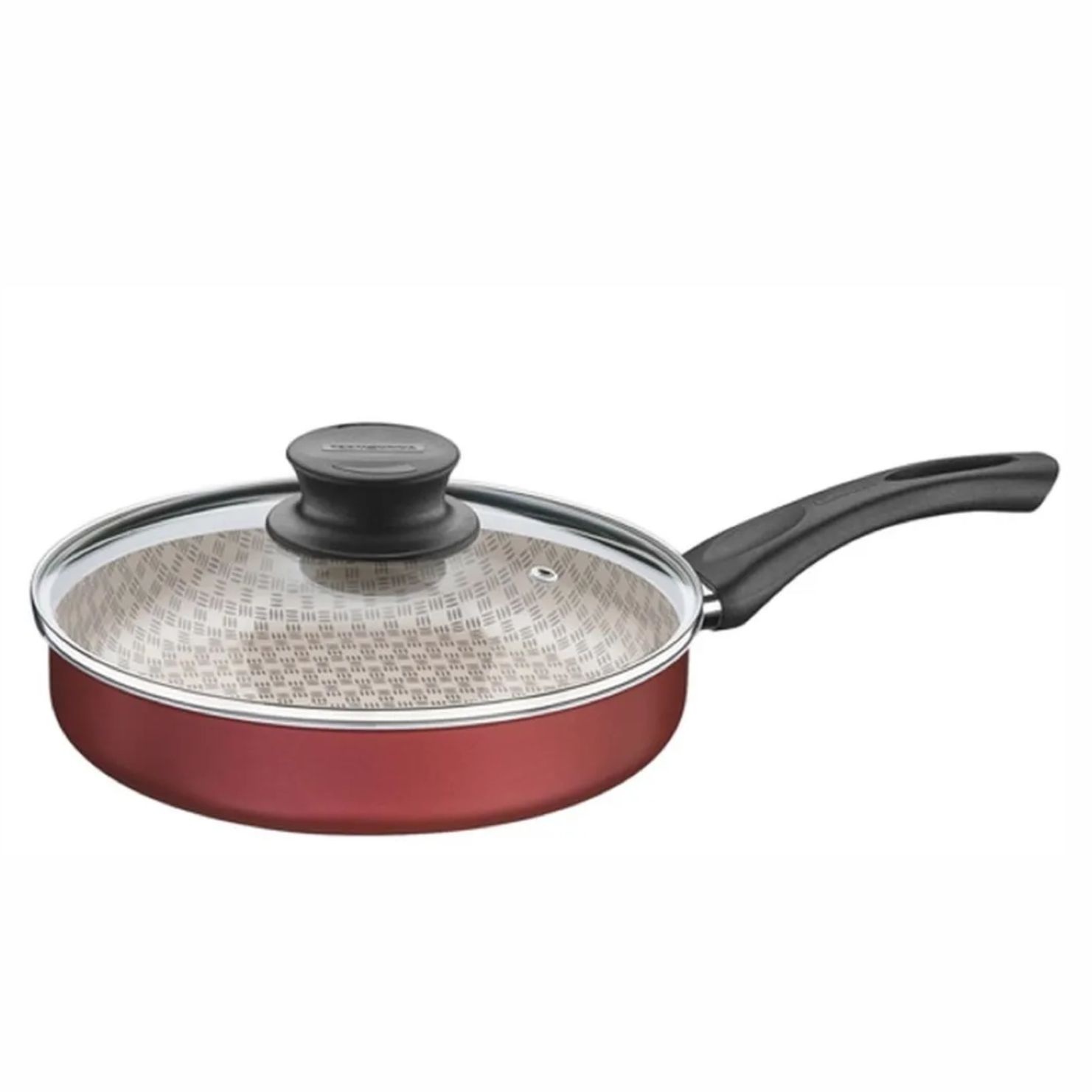 SARTEN RECTA TRAMONTINA PARIS 24 CM ALUMINIO ANTIADHERENTE ROJO CON TAPA - 1