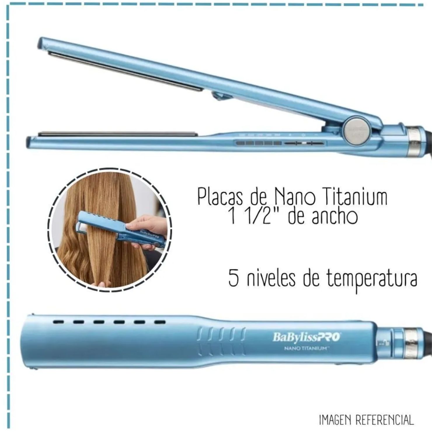 PLANCHA ALISADORA BABYLISS PRO NANO TITANIUM 38 MM 450F - 2