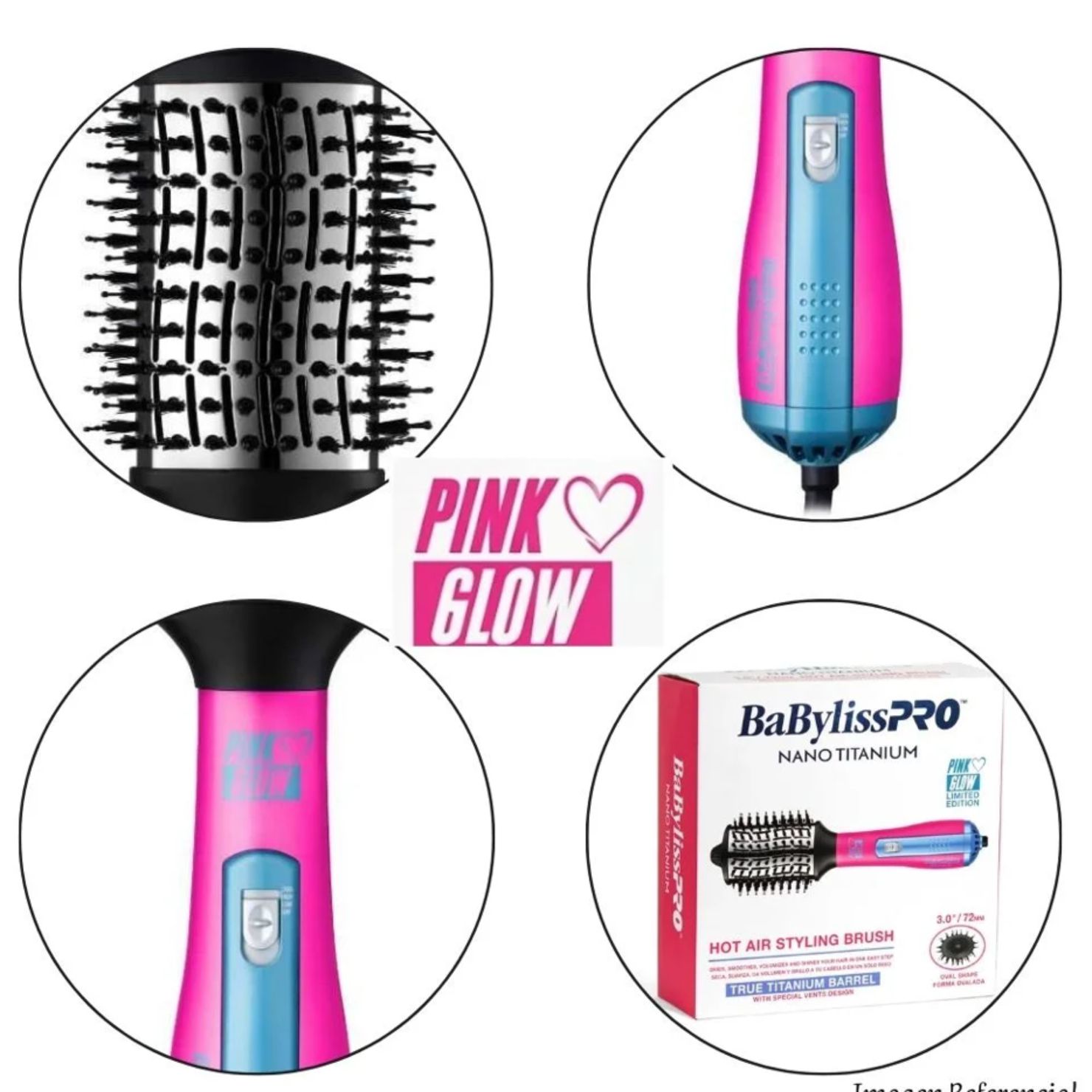CEPILLO SECADOR DE AIRE CALIENTE BABYLISSPRO 72 MM FUCSIA GLOW - 2