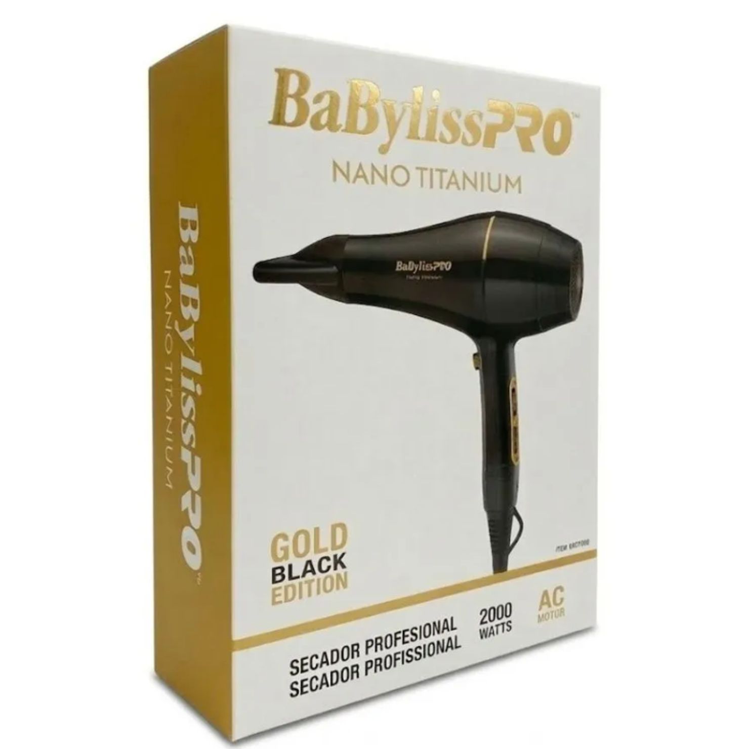 SECADORA BABYLISSPRO NANO TITANIUM GOLD BLACK BNTBG6176PE - 4