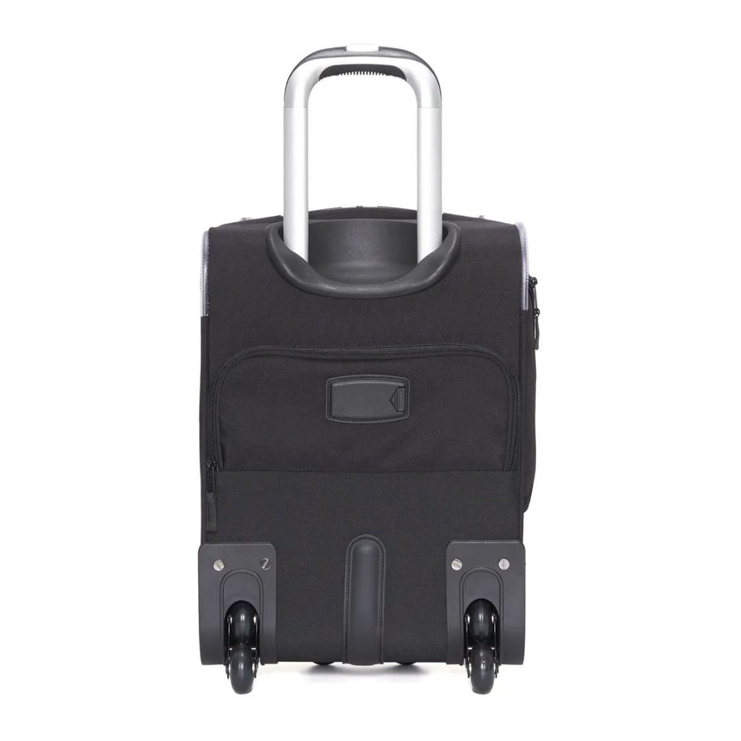 MOCHILA PORTA CARRY ON TRANSPORTER NEGRO CON RUEDAS - 4