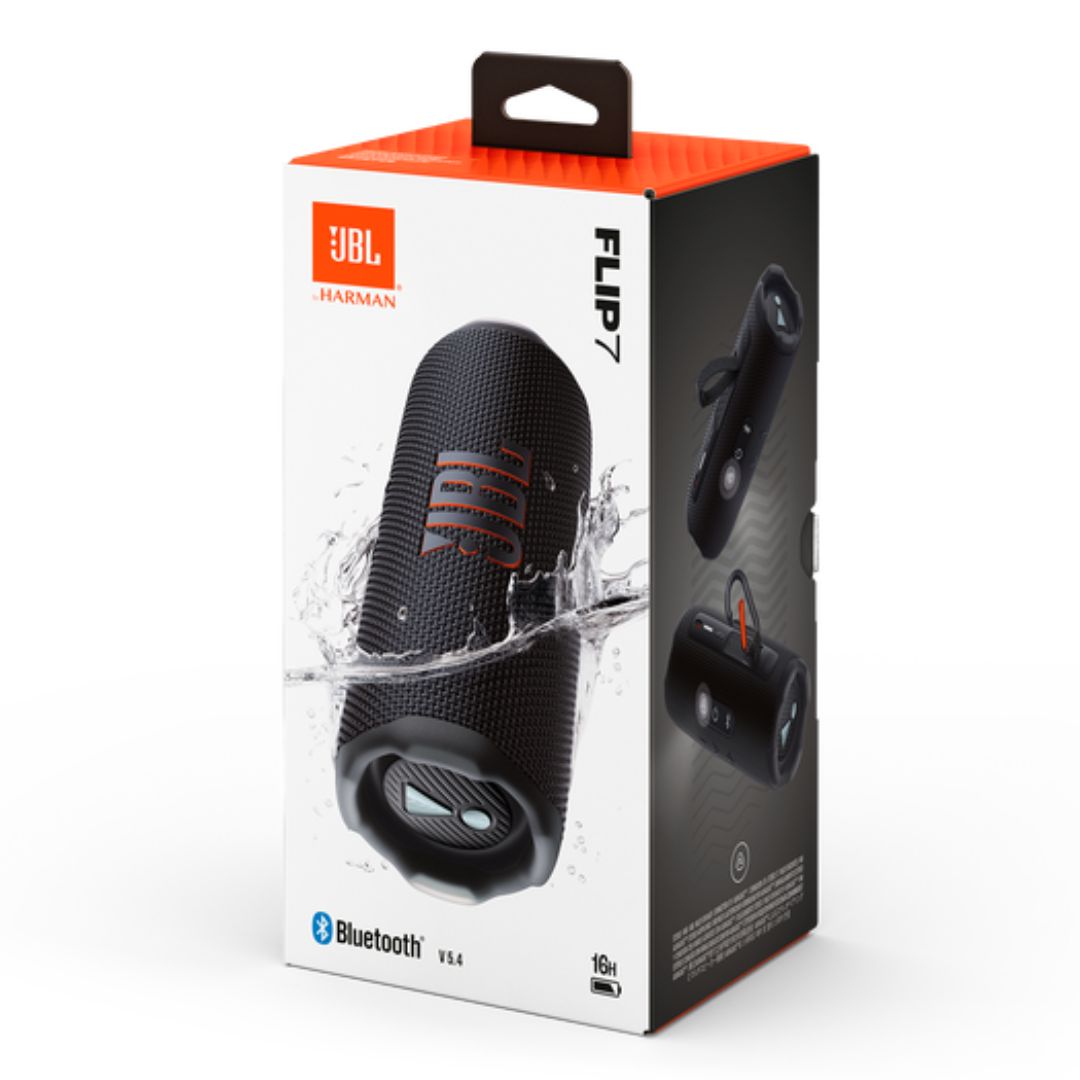 PARLANTE BLUETOOTH JBL FLIP 7 AURACAST, 35W, RESISTENTE AL AGUA IP67,16 HORAS DE REPRODUCCIÓN, NEGRO - 6