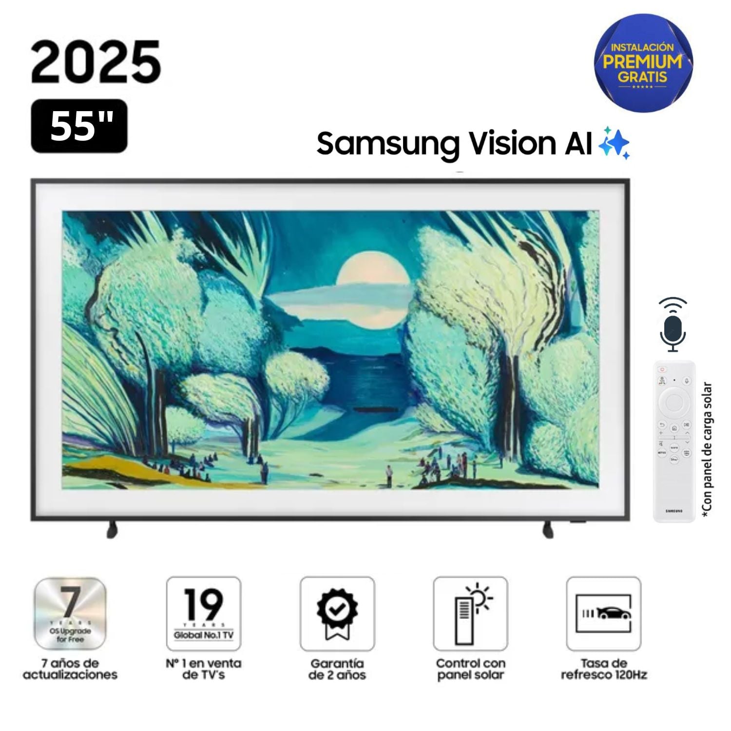 TELEVISOR SAMSUNG THE FRAME 55' QLED 4K VISION AI SMART TV QN55LS03F - NUEVO 2025