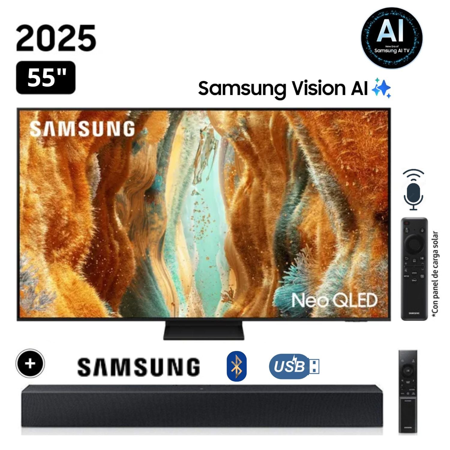 TELEVISOR 55 NEO QLED 4K QN70F VISION AI SMART TV + SOUNDBAR HW B400 - 1