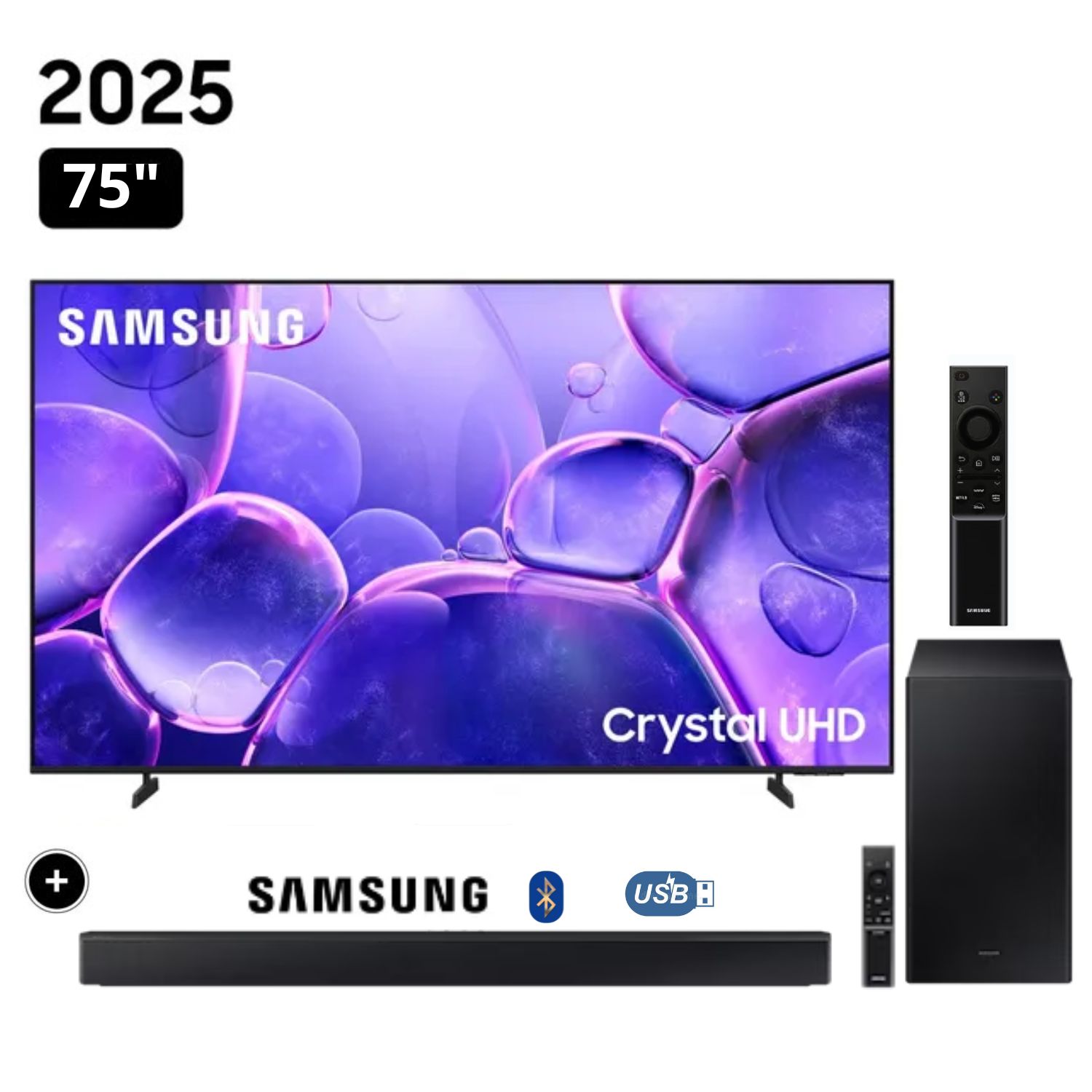 TELEVISOR SAMSUNG SMART TV 75 CRYSTAL UHD 4K UN75U8000FGXPE + SOUNDBAR HW-B450 - 1