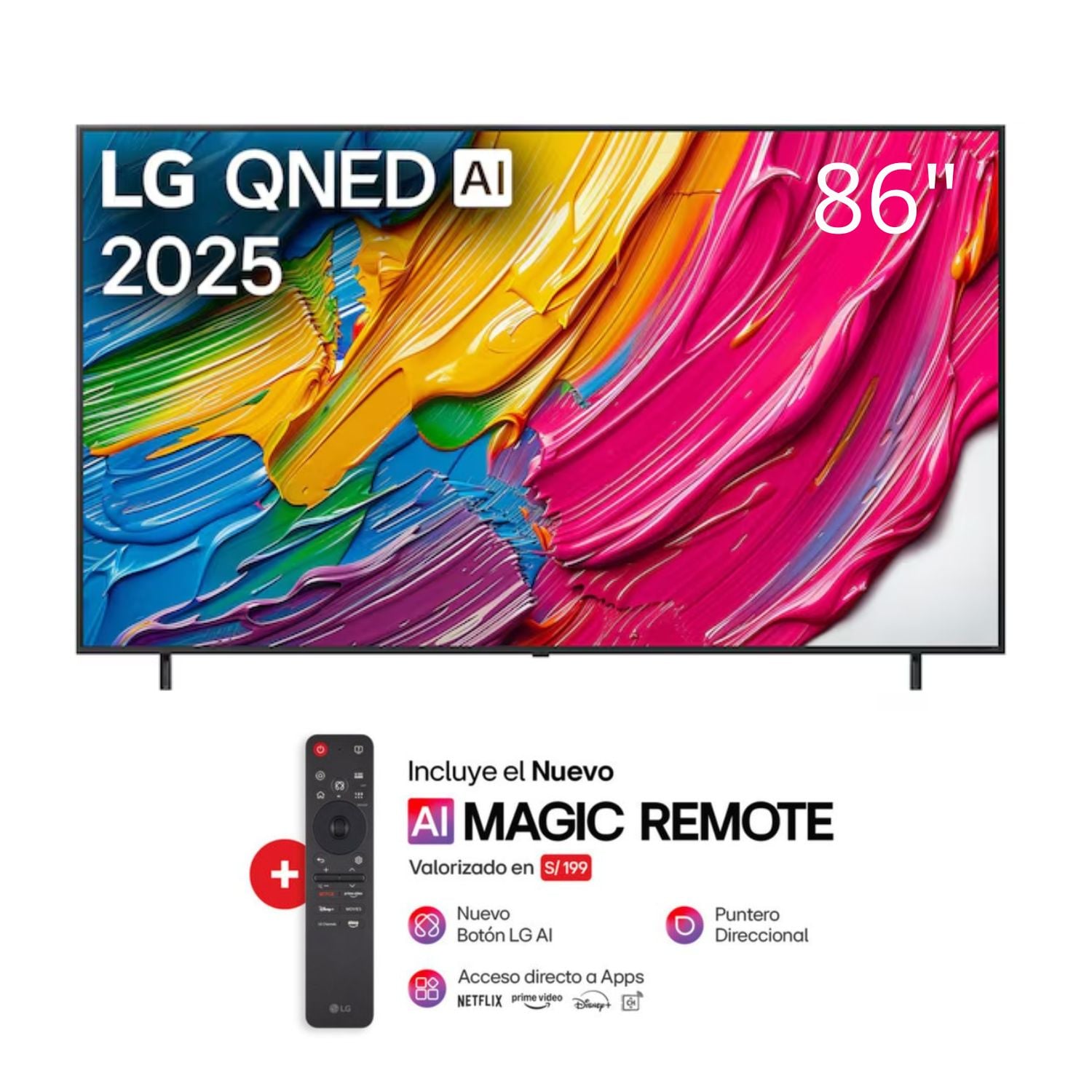 TELEVISOR LG 86' QNED SMART TV 4K THINQ AI 86QNED80ASA - 1