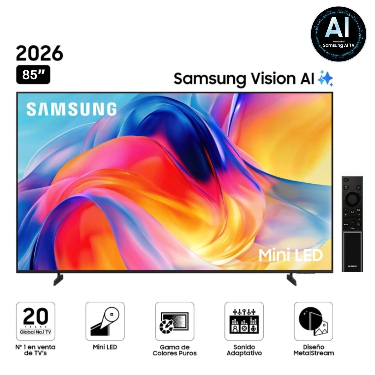 TELEVISOR SAMSUNG  85' MINI LED  85M70H VISION AI SMART TV - NUEVO 2026 - 1