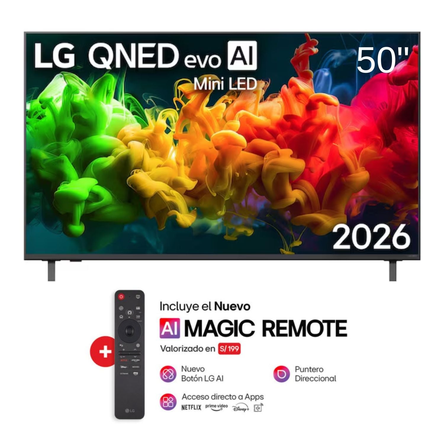 TELEVISOR LG 50" AI QNED EVO MINI LED 4K SMART TV 50QNED80BSG - 2026 - 1