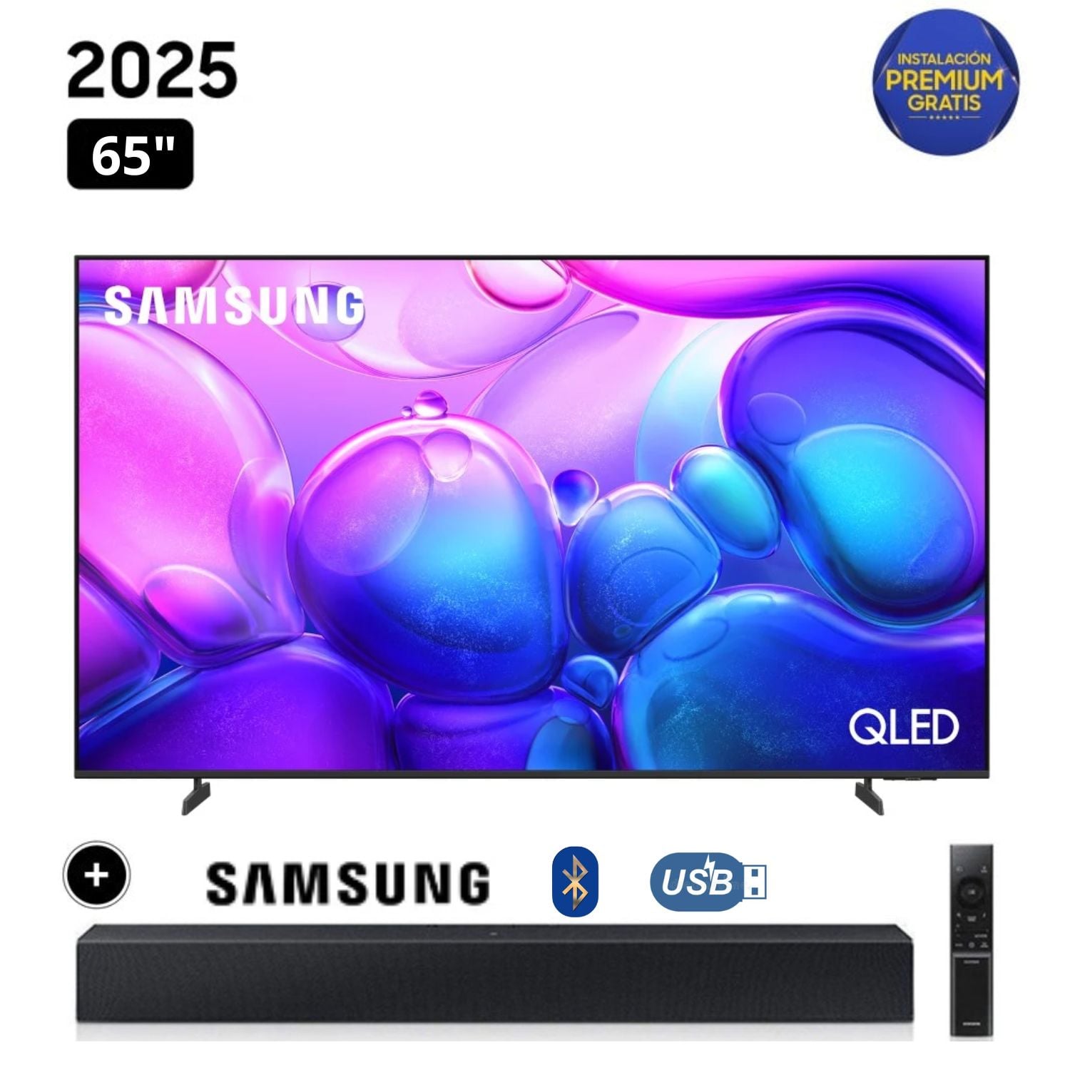 TELEVISOR SAMSUNG QLED 65 SMART TV 4K QN65Q6FA + SOUNDBAR HW-B400F - 1