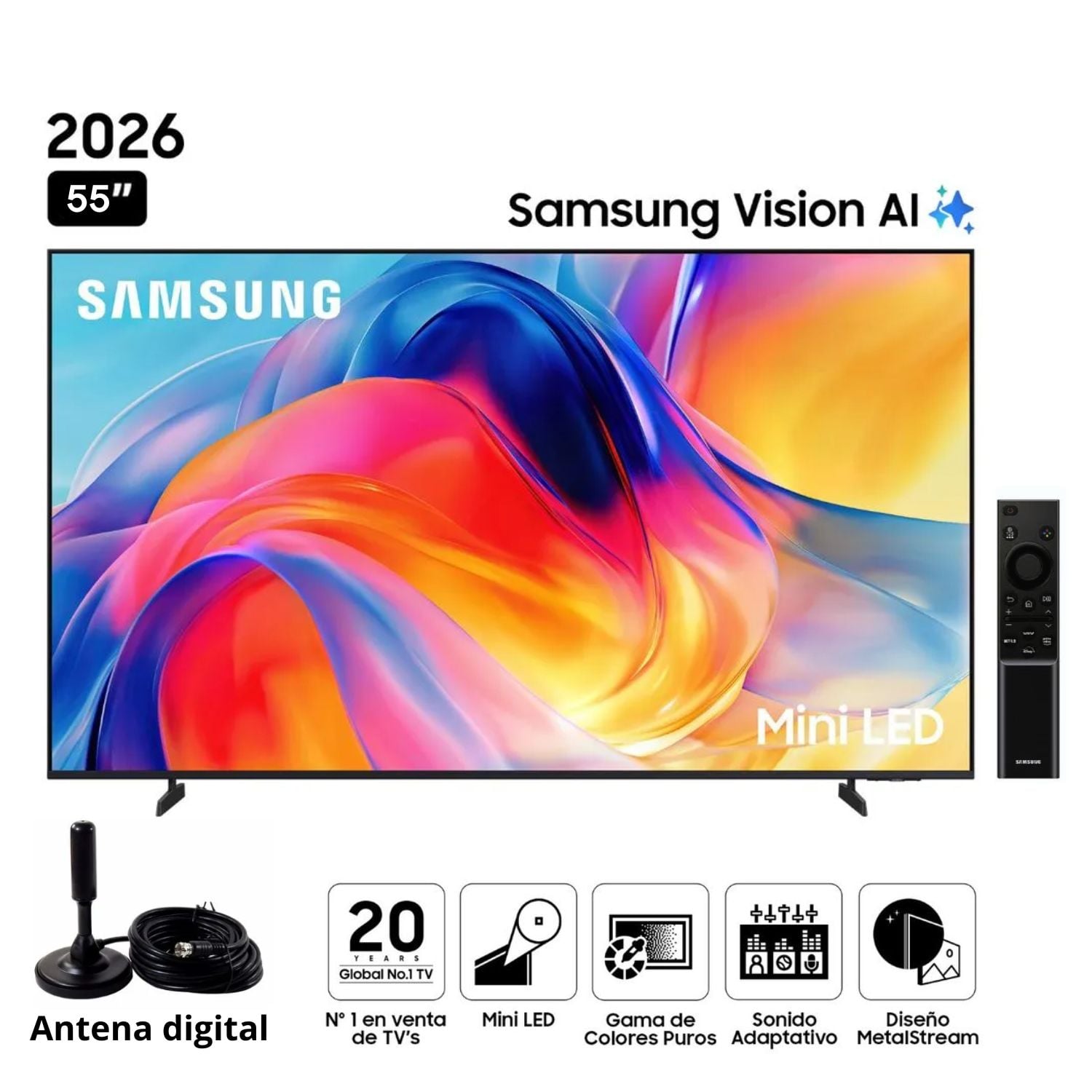 TELEVISOR SAMSUNG 55' MINI LED 55M70H VISION AI SMART TV + ANTENA DIGITAL - 1