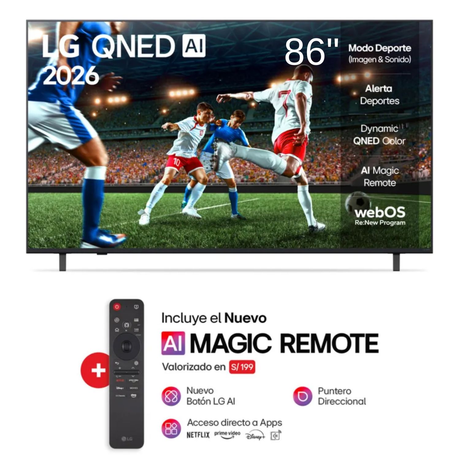 TELEVISOR LG 86' QNED 4K SMART TV THINQ AI 86QNED73ASA - 2026 - 1