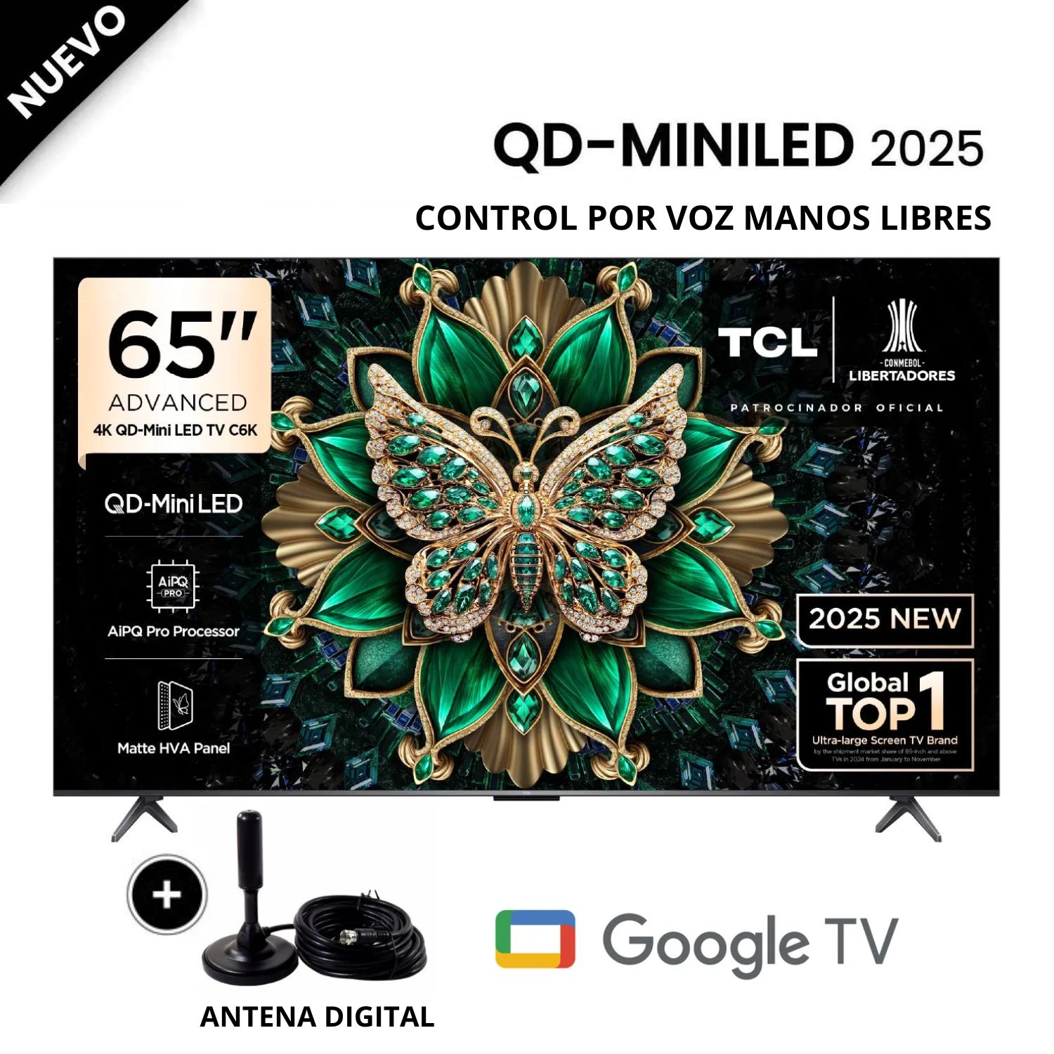 TELEVISOR TCL QD MINI LED 65' UHD 4K SMART GOOGLE TV 65C6KS - NUEVO 2025 - 1