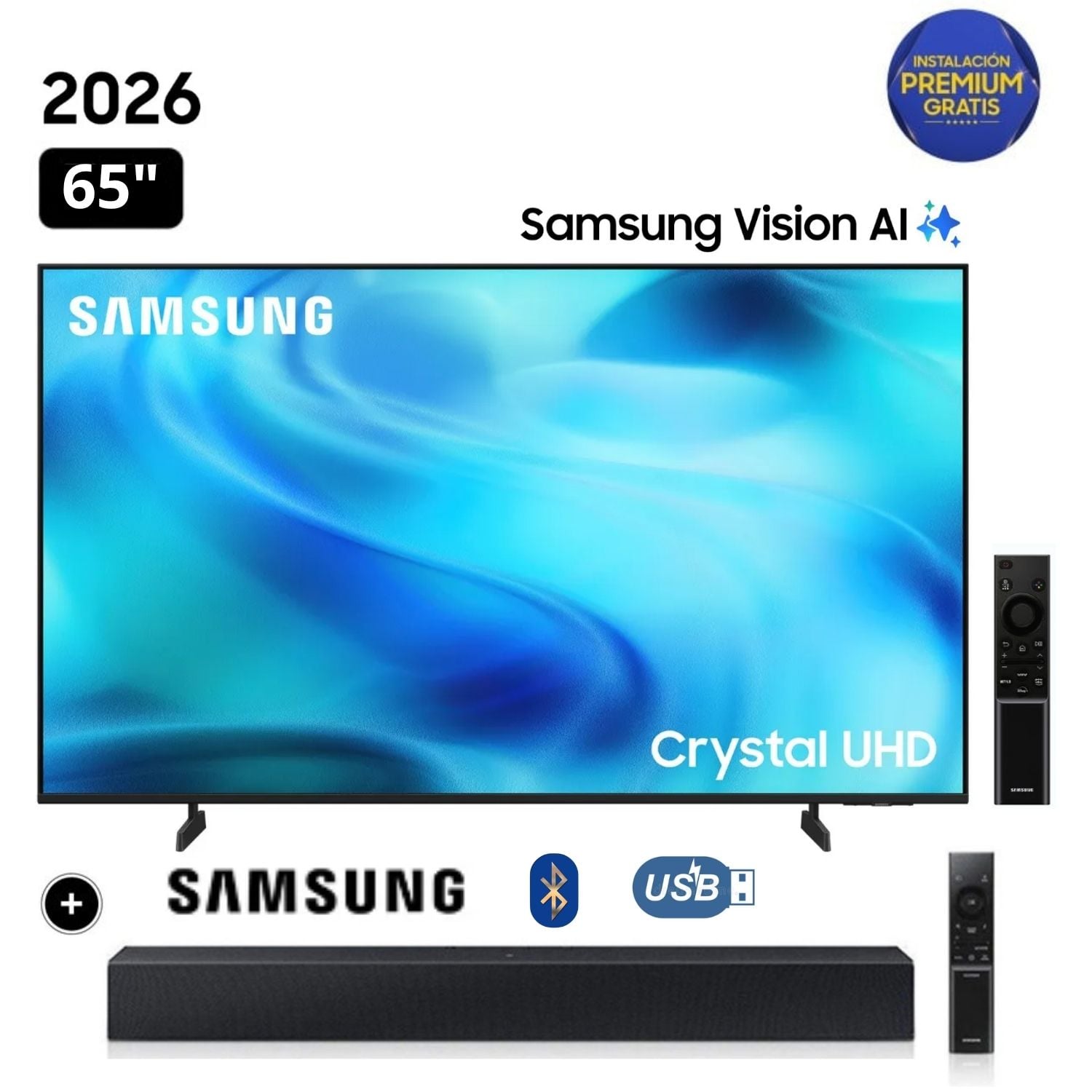 TELEVISOR SAMSUNG 65' SMART TV CRYSTAL UHD 4K UN65U8000H + SOUNDBAR HW-B400F - 1