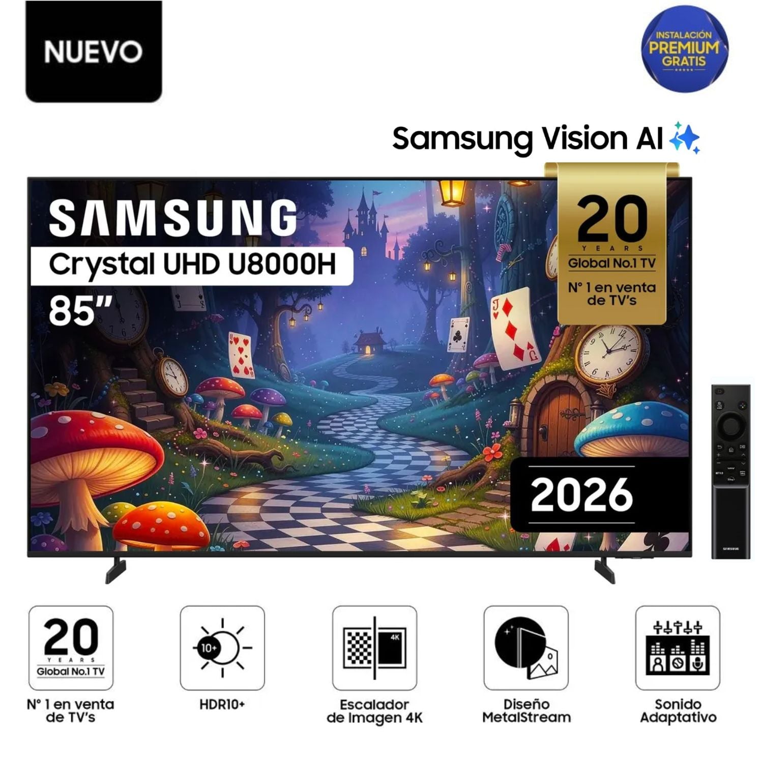 TELEVISOR SAMSUNG SMART TV 85' CRYSTAL UHD 4K UN85U8000H - 2026 - 1