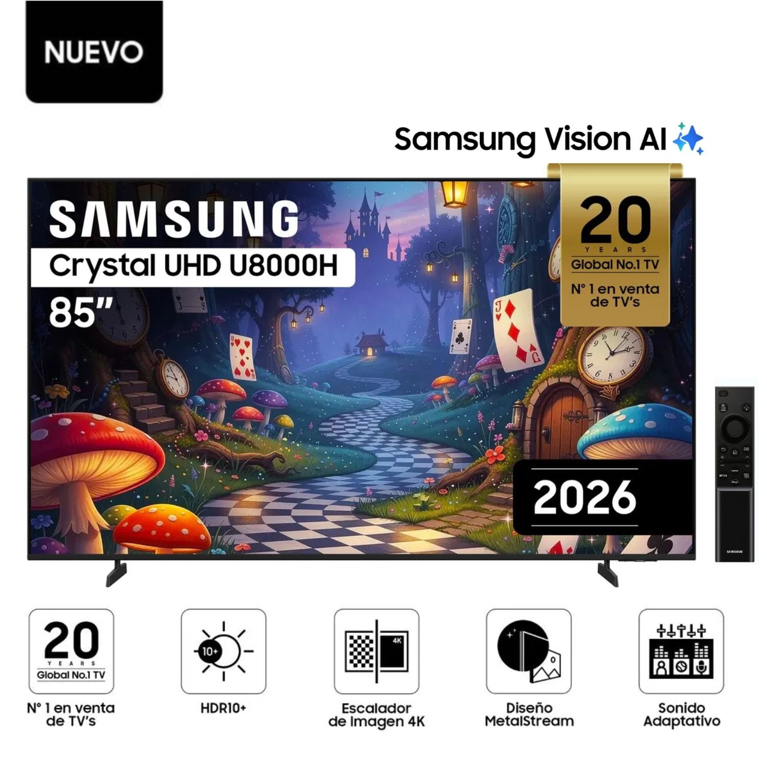 TELEVISOR SAMSUNG SMART TV 85' CRYSTAL UHD 4K UN85U8000H - 2026 - 1