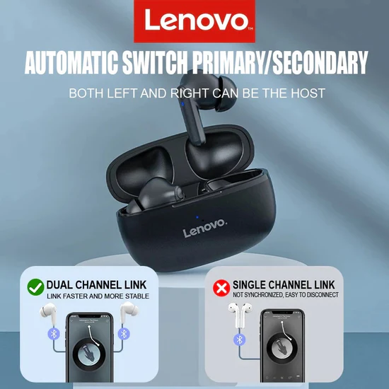 AUDIFONOS INALAMBRICOS LENOVO HT05 TWS NEGRO BLUETOOTH 5.0 - 2