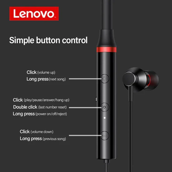 FU AUDIFONOS BLUETOOTH LENOVO HE05X DEPORTIVOS INALAMBRICOS - 5