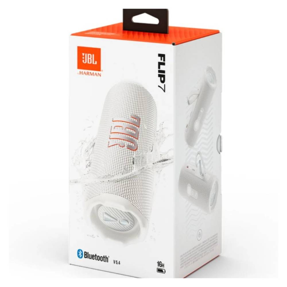 PARLANTE BLUETOOTH PORTÁTIL JBL FLIP 7 BLANCO CON AI SOUND BOOST - 1