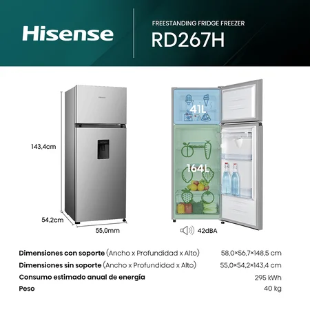 REFRIGERADORA 205L TOP MOUNT FROST RD267H HISENSE - 2