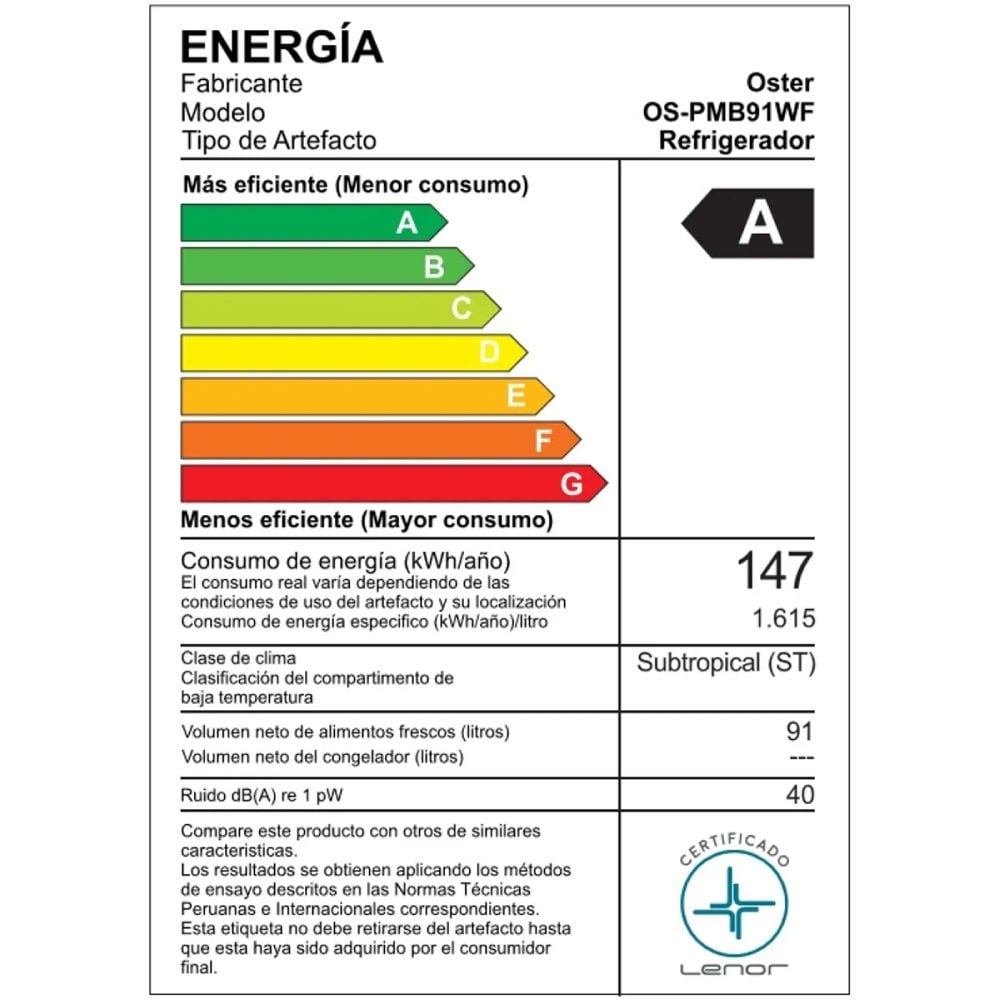 FRIGOBAR OSTER DE 91 LITROS OS PMB91 WF - 3