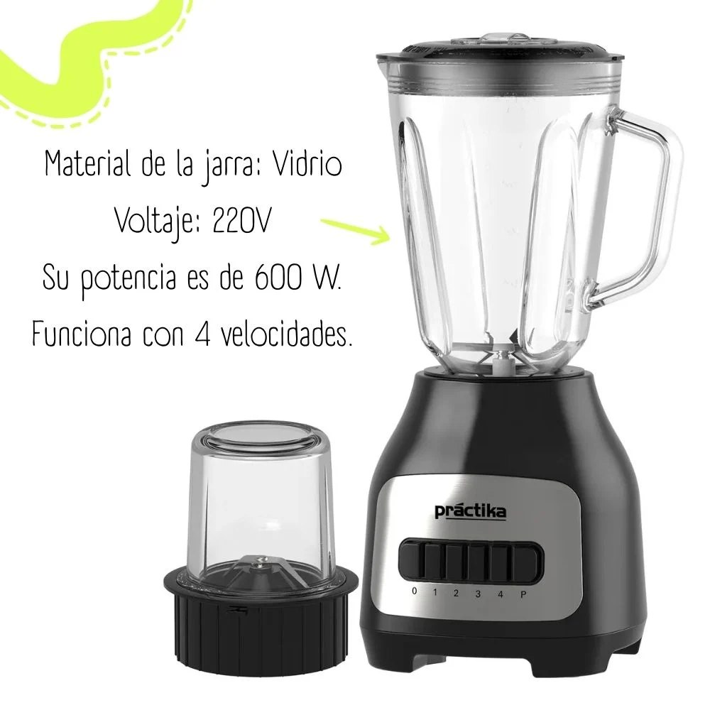 LICUADORA PRACTIKA 1.5LT DE 600 WATTS BL-600 - 2
