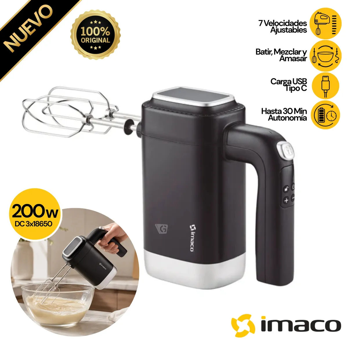 BATIDORA INALÁMBRICA CORDLESS OUTDOOR SERIES – HM200B - 1