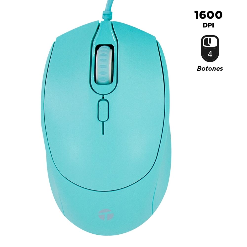 MOUSE ÓPTICO USB 1600 DPI 4 BOTONES TE-1227S - TEROS - 1