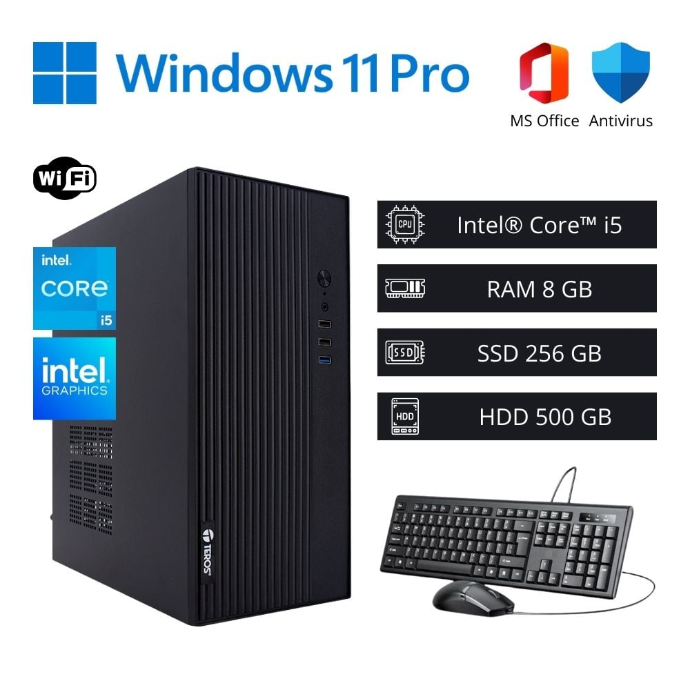 COMPUTADORA PC INTEL CORE I5 3,60 GHZ 8GB RAM 256GB SSD 500GB HDD WIFI - 1