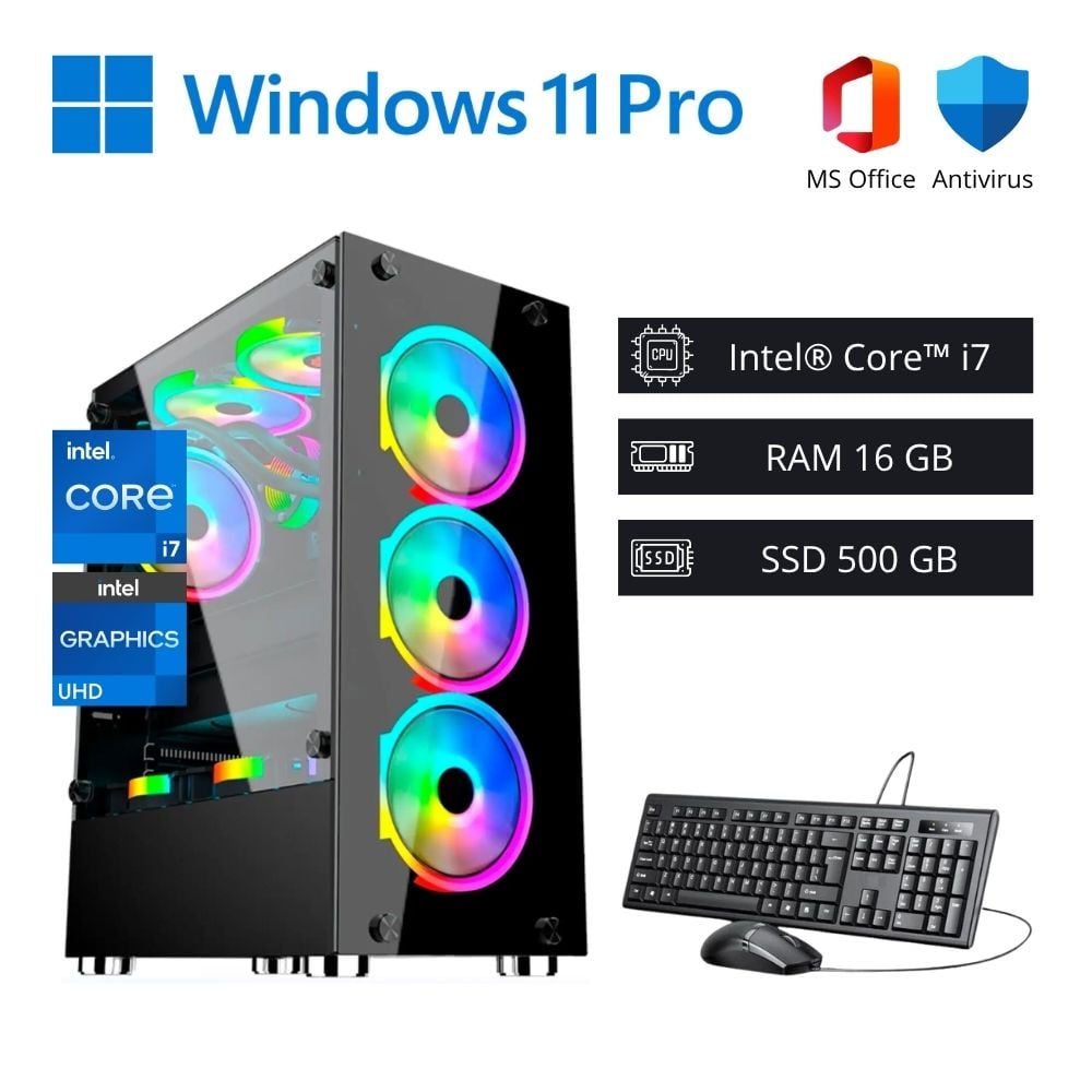 COMPUTADORA PC GAMER INTEL CORE I7 4,60 GHZ 16GB RAM 500GB SSD - 1