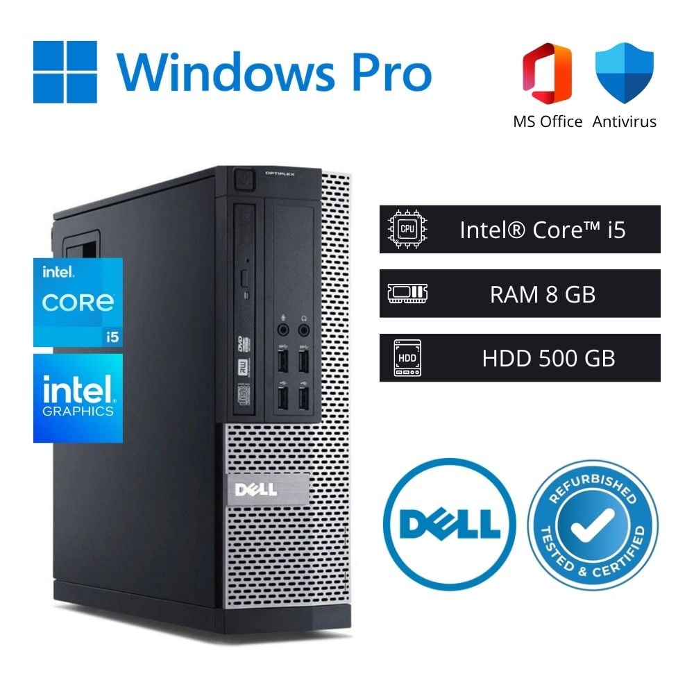 COMPUTADORA PC DELL OPTIPLEX INTEL CORE I5 3,30 GHZ 8GB RAM 500GB HDD - REFURBISHED - 1