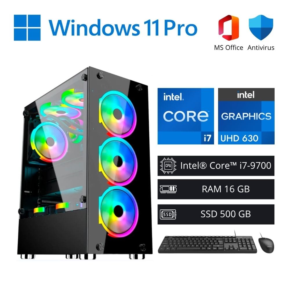 Computadora PC Gamer Intel Core i7 9ª Gen 4,70 GHz 16GB RAM 500GB SSD - 1